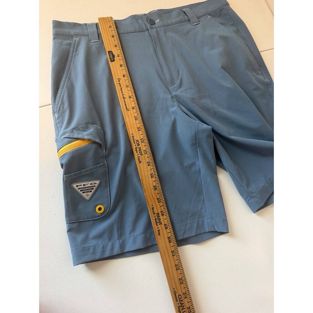 Columbia PFG Terminal Tackle Shorts Mens 34 Blue Fishing Cargo Stretch FM1028 - Picture 9 of 9